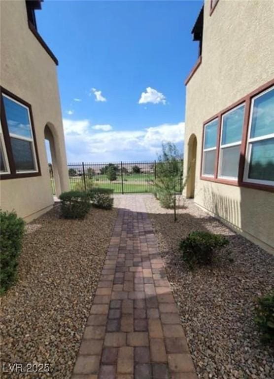 view of yard with fence