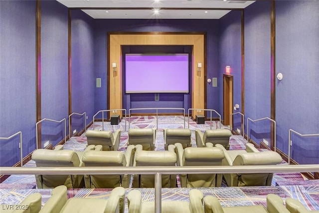 home theater room with baseboards