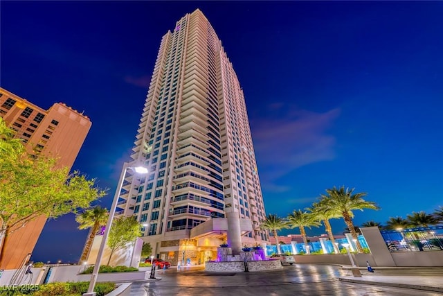 view of property at night
