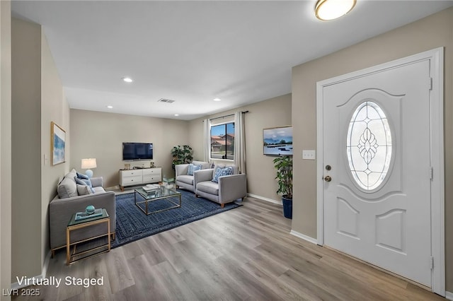 6361 W Viking Rd, Las Vegas, NV 89103 - foyer entrance featuring wood finished floors, baseboards, and recessed lighting