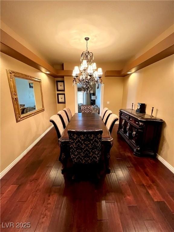 8690 W Ford Ave, Las Vegas, NV 89148 - dining room with a chandelier, hardwood / wood-style flooring, and baseboards