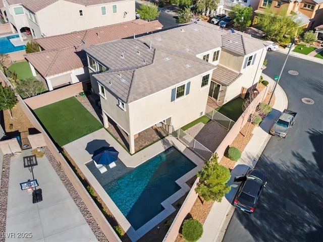 aerial perspective of suburban area