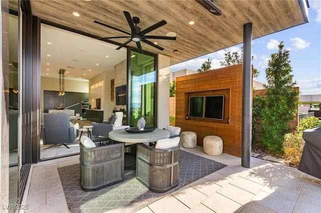 387 Solitude Peak Ln, Henderson, NV 89012 - view of patio with a ceiling fan