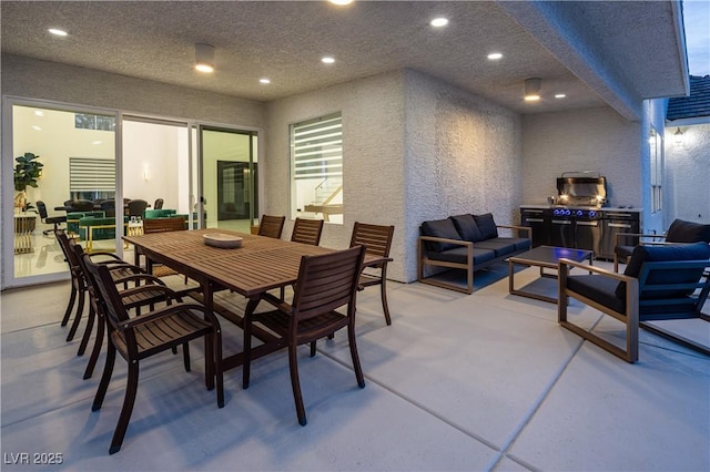 8000 Clock Tower Ct, Las Vegas, NV 89117 - dining area with a textured wall, a textured ceiling, and recessed lighting