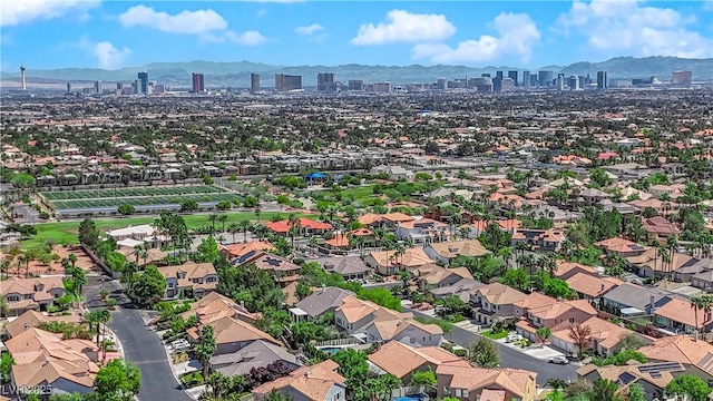 view of urban area featuring mountains