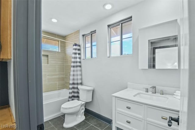 9709 Terrace Green Ave, Las Vegas, NV 89117 - full bathroom featuring plenty of natural light, vanity, tile patterned floors, and toilet