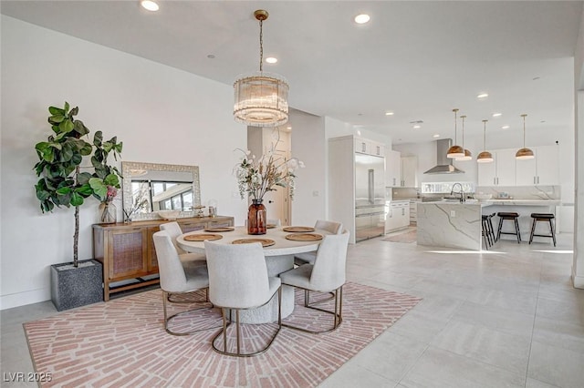 12199 Canyon Sunset St, Las Vegas, NV 89138 - dining area featuring baseboards, recessed lighting, and a notable chandelier