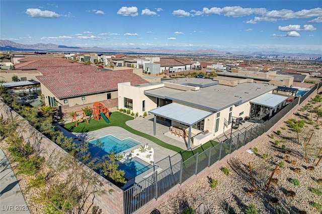 12199 Canyon Sunset St, Las Vegas, NV 89138 - aerial view featuring a residential view and a mountain view
