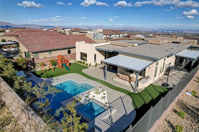 12199 Canyon Sunset St, Las Vegas, NV 89138 - bird's eye view with a mountain view