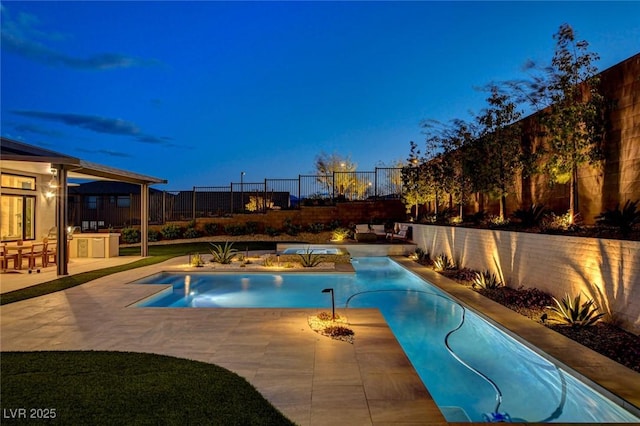 12199 Canyon Sunset St, Las Vegas, NV 89138 - view of pool with a fenced backyard, a fenced in pool, and a patio area