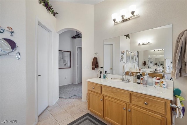 1066 Vanlier Ln, Henderson, NV 89015 - bathroom with tile patterned flooring and vanity