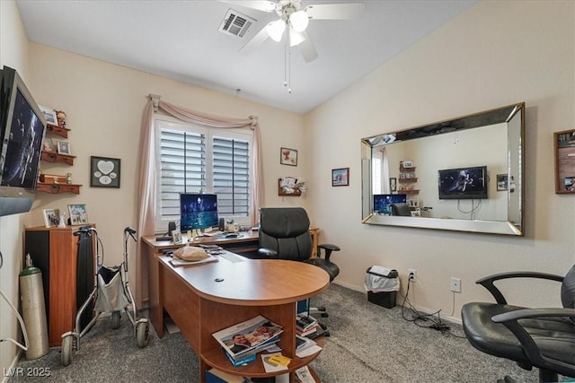 1066 Vanlier Ln, Henderson, NV 89015 - carpeted office space with a ceiling fan and baseboards