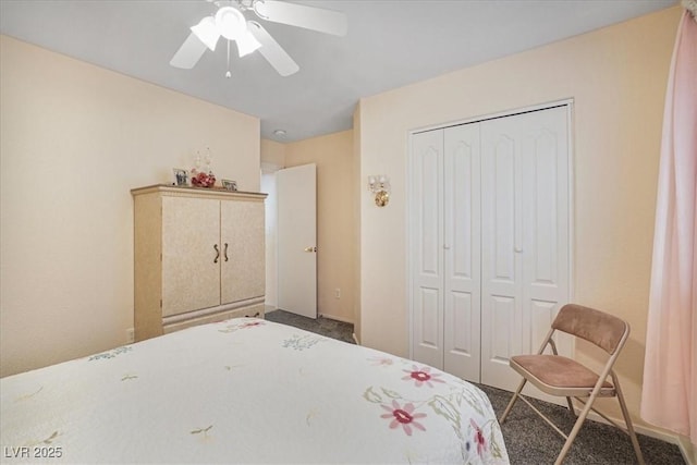 1066 Vanlier Ln, Henderson, NV 89015 - carpeted bedroom featuring a closet and ceiling fan