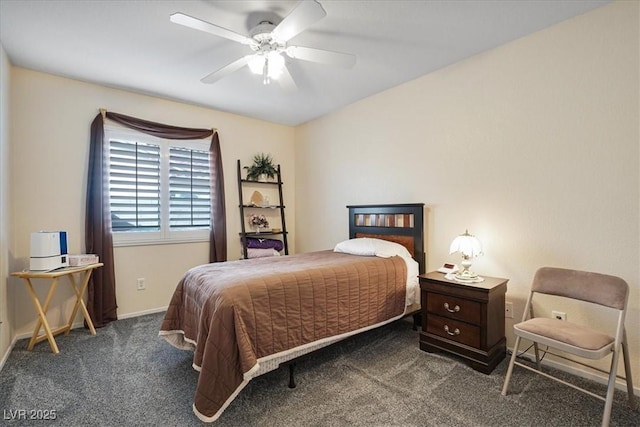 1066 Vanlier Ln, Henderson, NV 89015 - carpeted bedroom with baseboards and ceiling fan