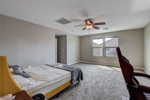 11036 Mount Hunter St, Las Vegas, NV 89179 - bedroom with carpet flooring, an office area, and ceiling fan