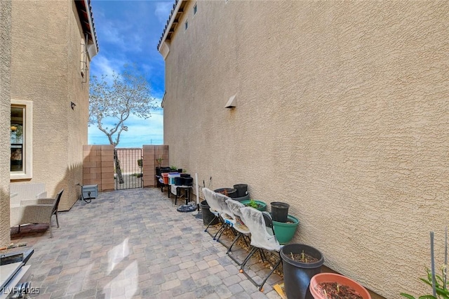 view of patio / terrace with a gate