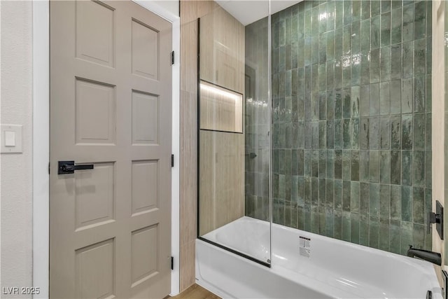 full bathroom with combined bath / shower with glass door