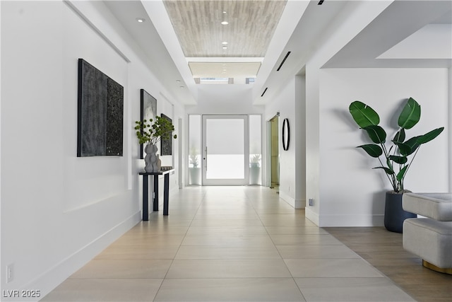667 Palisade Rim Dr, Henderson, NV 89012 - hallway featuring baseboards, tile patterned floors, and recessed lighting
