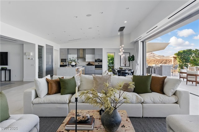 667 Palisade Rim Dr, Henderson, NV 89012 - living room with light tile patterned flooring and recessed lighting