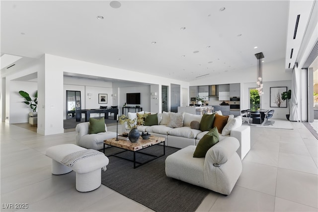 667 Palisade Rim Dr, Henderson, NV 89012 - living room featuring light tile patterned flooring and recessed lighting