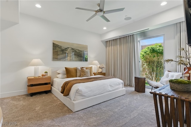 667 Palisade Rim Dr, Henderson, NV 89012 - carpeted bedroom featuring recessed lighting, ceiling fan, and baseboards