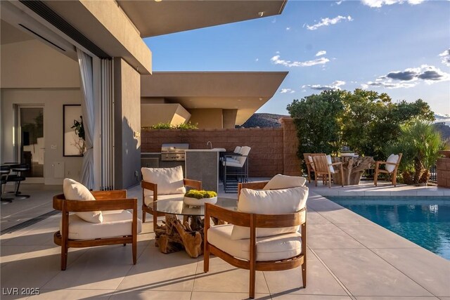 667 Palisade Rim Dr, Henderson, NV 89012 - view of swimming pool featuring a patio and outdoor dining space