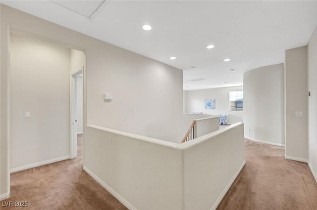 7216 Campolina Ct, Las Vegas, NV 89113 - hall with light colored carpet, baseboards, and recessed lighting