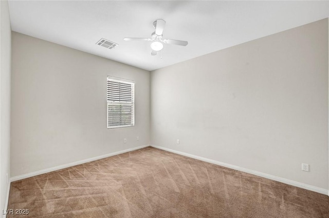 7216 Campolina Ct, Las Vegas, NV 89113 - empty room featuring ceiling fan, carpet floors, visible vents, and baseboards