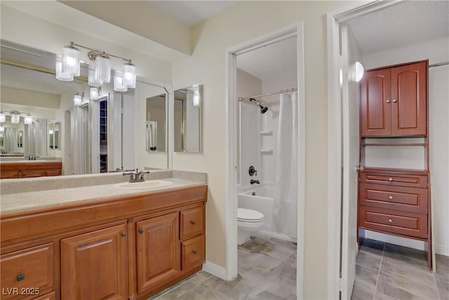 725 N Royal Crest Cir Unit 214, Las Vegas, NV 89169 - full bathroom featuring toilet, vanity, and shower / bath combo with shower curtain