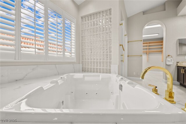 2608 Sun Reef Rd, Las Vegas, NV 89128 - full bathroom with vanity and a tub with jets
