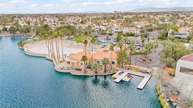 2608 Sun Reef Rd, Las Vegas, NV 89128 - drone / aerial view with a water and mountain view and a residential view
