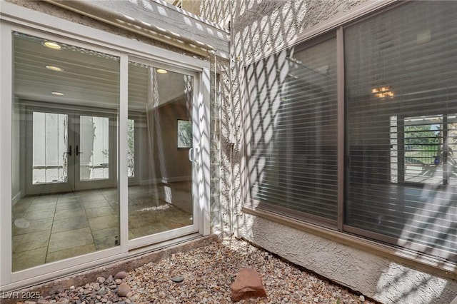 exterior space featuring french doors