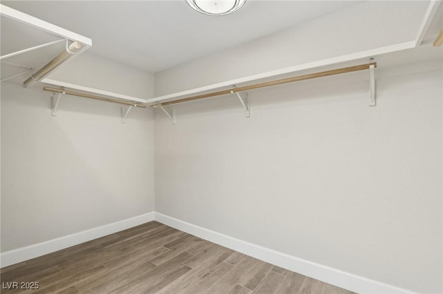 spacious closet with wood finished floors