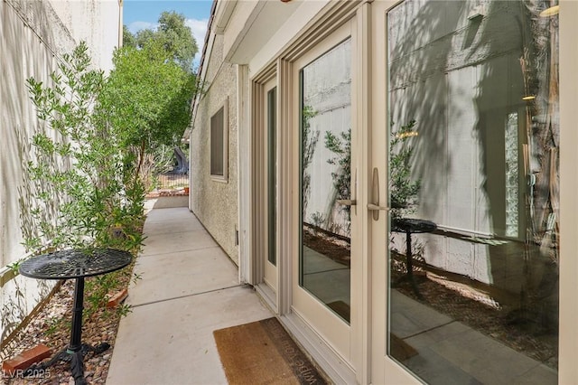 doorway with concrete floors