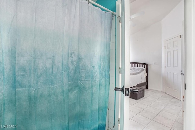 182 Horizon View Dr, Henderson, NV 89015 - bathroom with tile patterned floors and curtained shower
