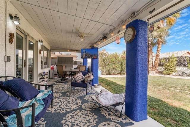 182 Horizon View Dr, Henderson, NV 89015 - view of patio / terrace with ceiling fan