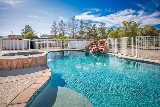 1410 E Serene Ave, Las Vegas, NV 89123 - view of pool with fence and a pool with connected hot tub