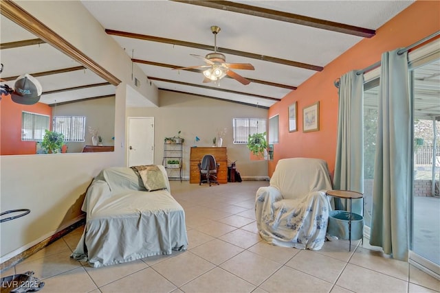 3100 Garehime St, Las Vegas, NV 89108 - living area featuring a ceiling fan and light tile patterned floors