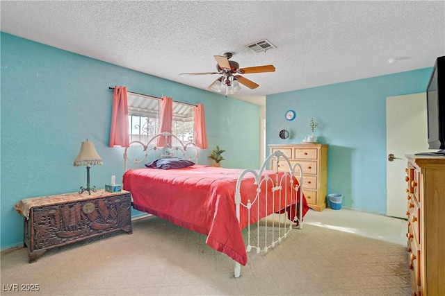 3100 Garehime St, Las Vegas, NV 89108 - carpeted bedroom with ceiling fan and a textured ceiling
