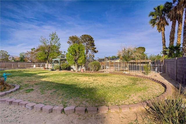 3100 Garehime St, Las Vegas, NV 89108 - fenced backyard with a gazebo