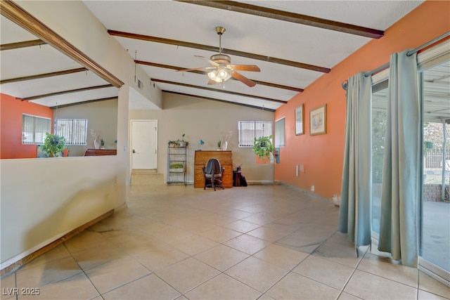 3100 Garehime St, Las Vegas, NV 89108 - living area with ceiling fan, healthy amount of natural light, and light tile patterned floors