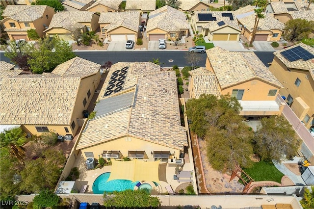 drone / aerial view with a residential view