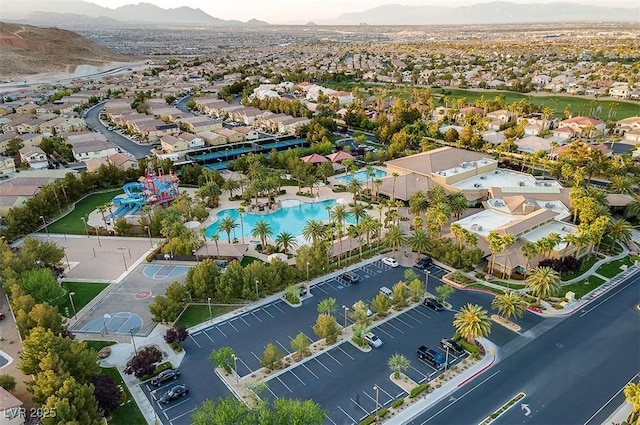 bird's eye view featuring a mountain view