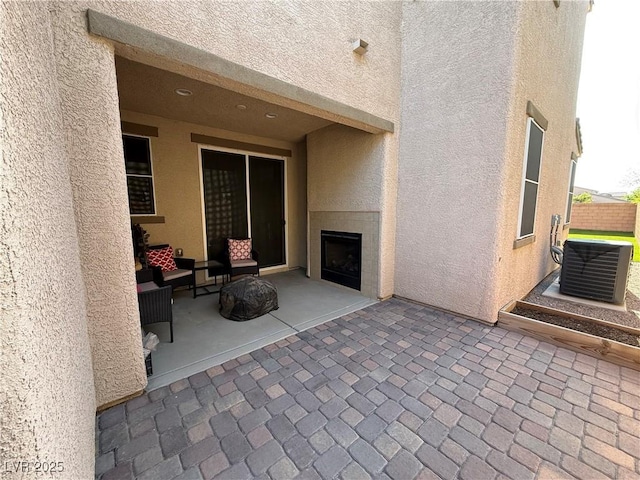 view of patio / terrace featuring central air condition unit