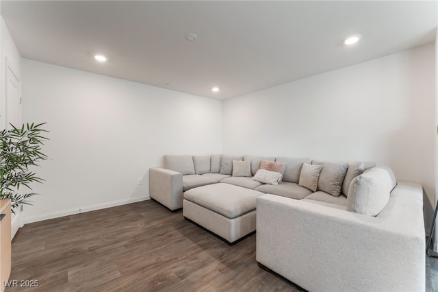 2902 Hemi Orange Ave, North Las Vegas, NV 89086 - living room featuring wood finished floors, baseboards, and recessed lighting