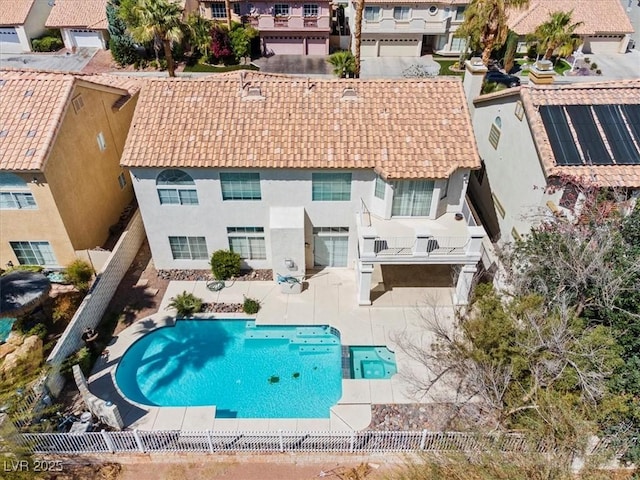 2445 Antler Point Dr, Henderson, NV 89074 - rear view of house featuring a residential view, stucco siding, and a patio