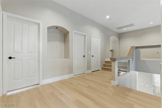 2445 Antler Point Dr, Henderson, NV 89074 - hall with wood finished floors and recessed lighting
