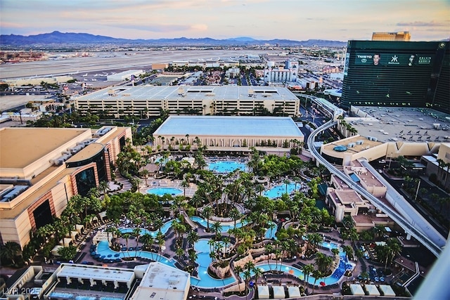 135 E Harmon Ave Unit 3320, Las Vegas, NV 89109 - aerial view of a pool area and a mountainous background
