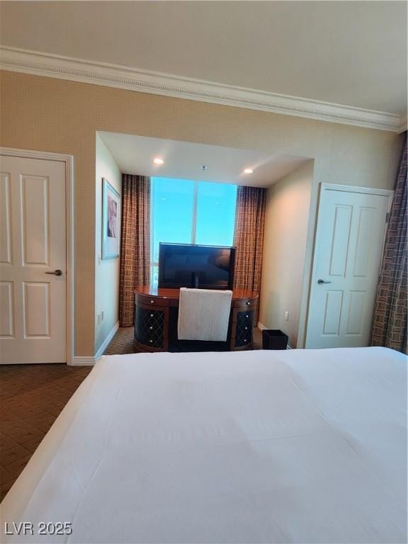 135 E Harmon Ave Unit 3320, Las Vegas, NV 89109 - bedroom with ornamental molding and baseboards