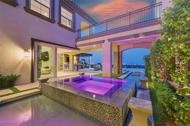 10 Olympia Outlook Dr, Las Vegas, NV 89141 - view of swimming pool featuring a patio and an in ground hot tub